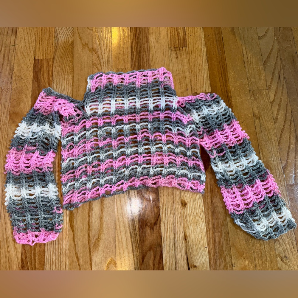 HANDMADE cold shoulder crochet top